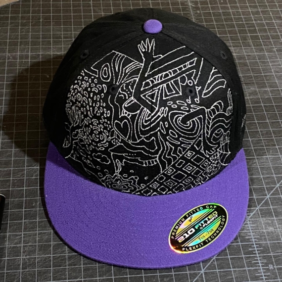 custom drawn doodle hat by Jay Alders