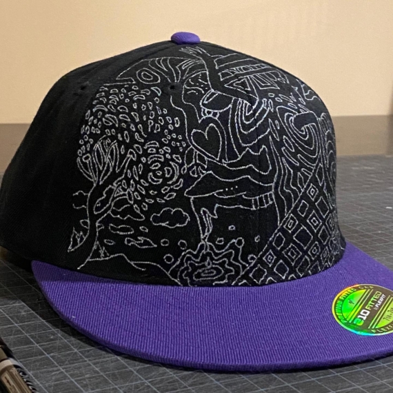 custom drawn doodle hat by Jay Alders