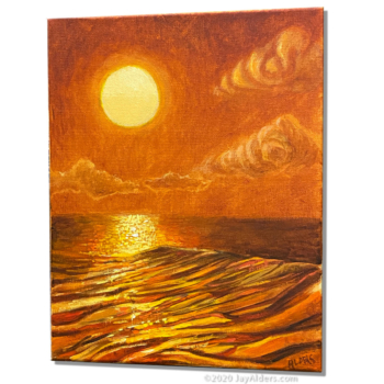 The Glow of Hope - surf art at sunset