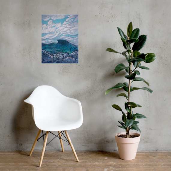 Rising Up - Surf Art Poster print by Jay Alders in modern interior