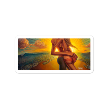sunset romantic sexy painting on sticker