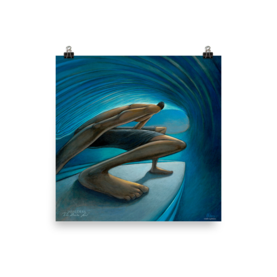 The Down Low - Modern stylized elongated surfer art print by Jay Alders