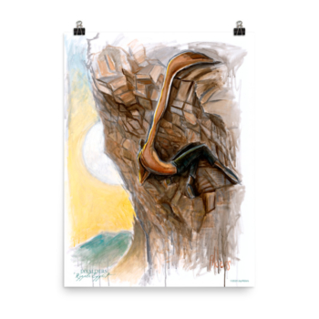 Mile High rock climbing contemporary art poster