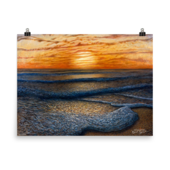 Ripple Effect - modern sunrise/sunset beach art