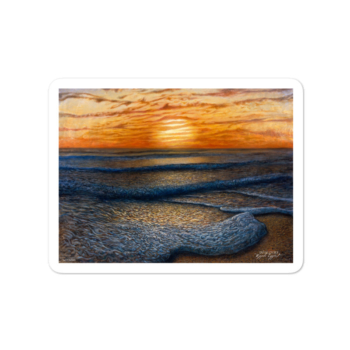 Ripple Effect - modern surf art sticker of sunrise / sunset