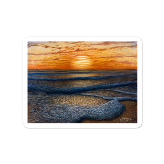 Ripple Effect - modern surf art sticker of sunrise / sunset