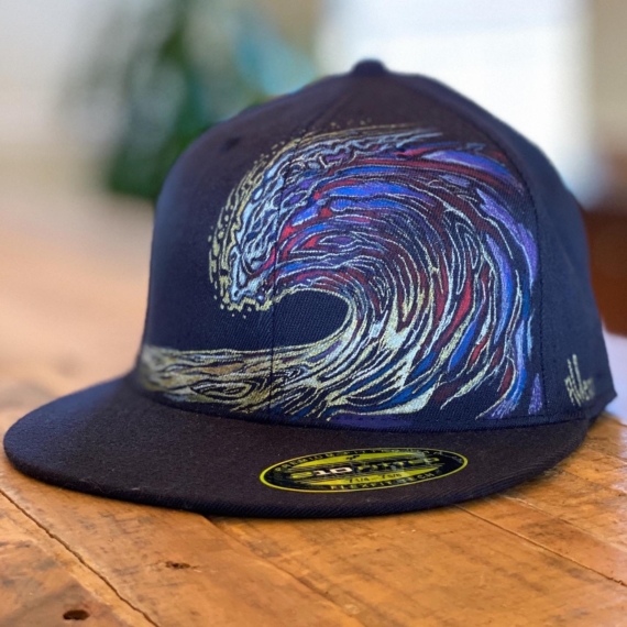 Custom hand-drawn surf art hat