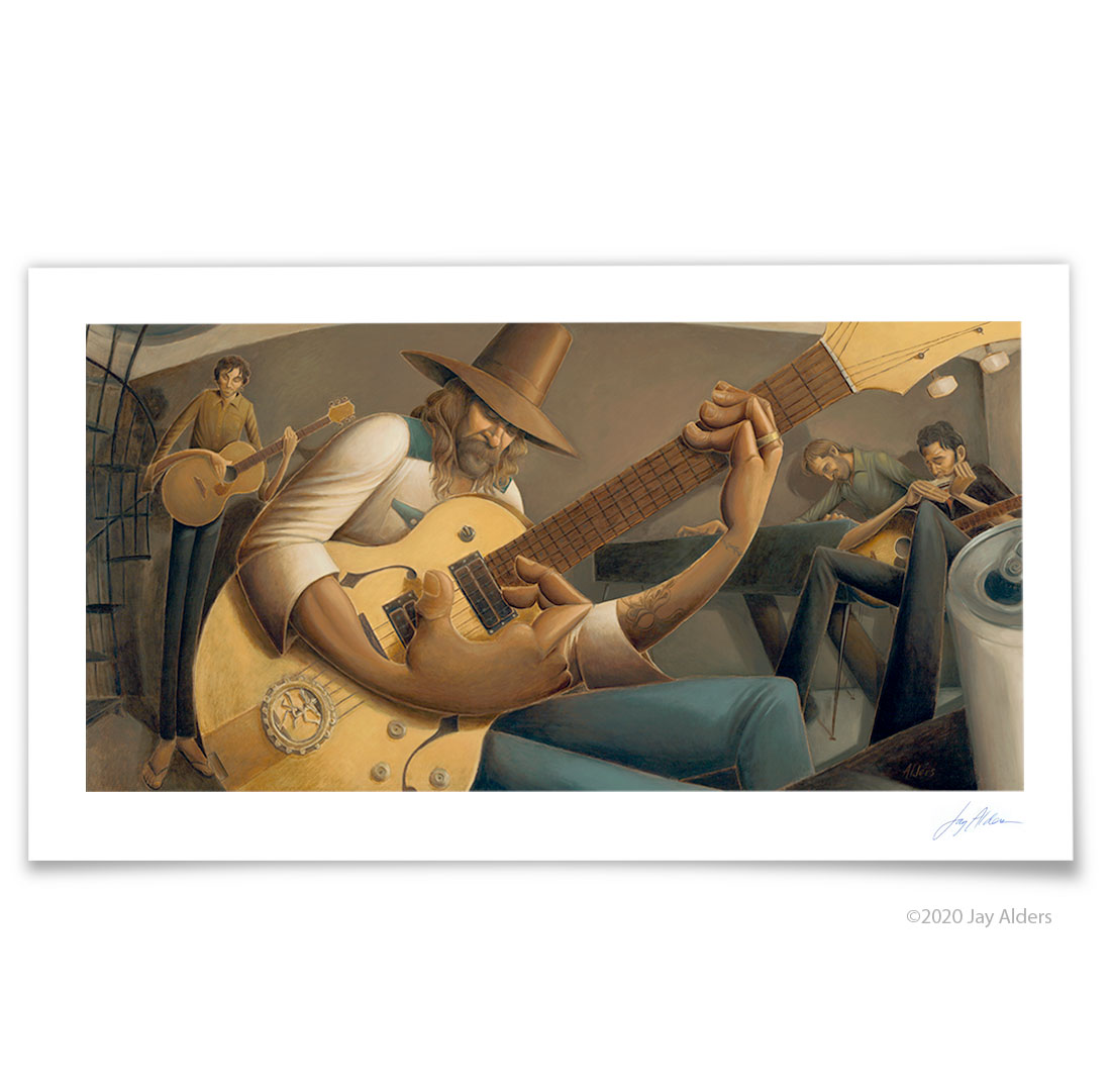 Rio Jam - Jam session art painting by Jay Alders.
