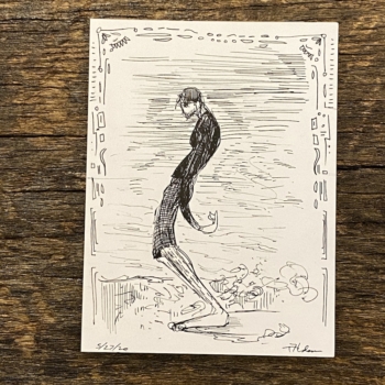 surfer hang ten drawing