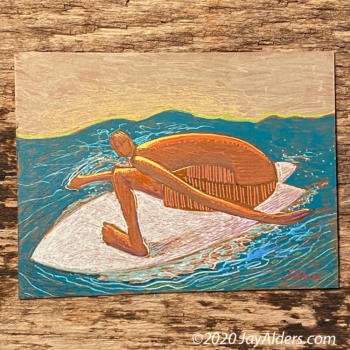 Fish 6920 - contemporary surfer painting by artist Jay Alders