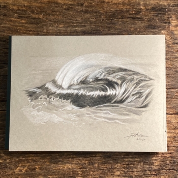 colored pencil ocean wave drawing by Jay Alders