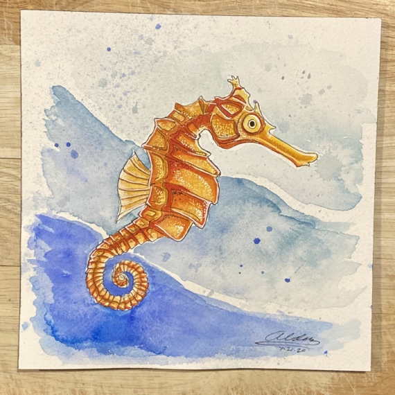 Seahorse modern artwork