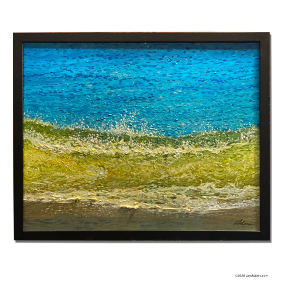 Shore break ocean and beach inspired artwork impressionist painting