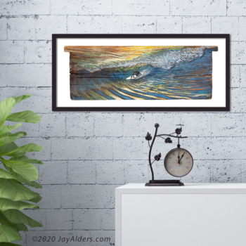 limited edition art print of modern art surfer