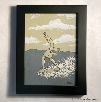 Surfer modern art drawing and painting by Alders
