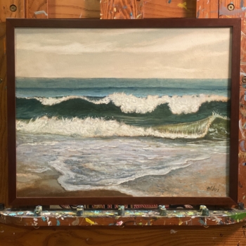 Shore Break At Spring lake, ocean beach painting by Jersey Shore artist Jay Alders