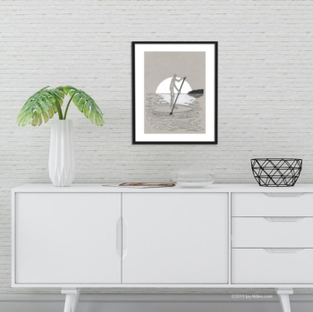 Framed SUP inspired modern art print