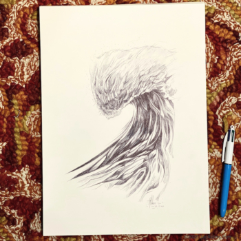 Wave 81720 - Ballpoint pen ocean drawing