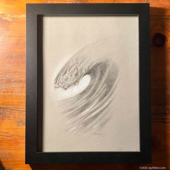 modern ocean surf inspired art drawing by Alders