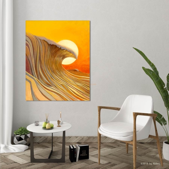 Stylized modern surf art canvas print by Jay Alders