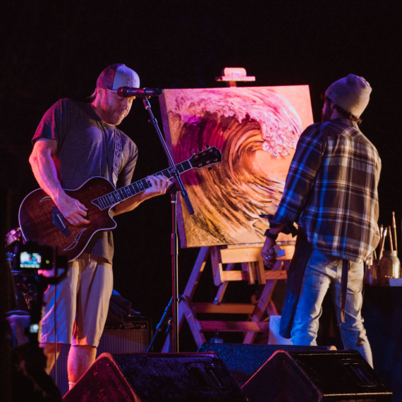 Jay Alders live painting with Kyle from Slightly Stoopid