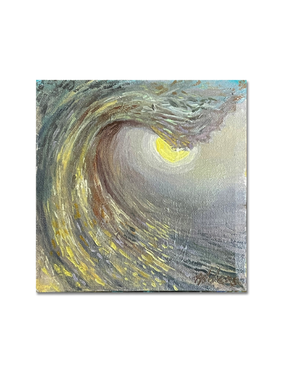 Oil painting of an ocean surf wave by Jay Alders