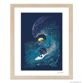 Framed surfer artwork print by Alders