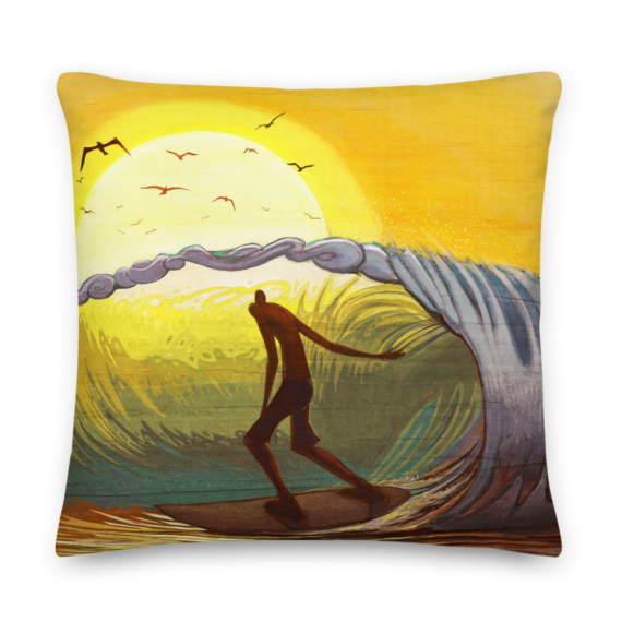 contemporary abstract surf art throw pillow, belmar barrel by Jay Alders