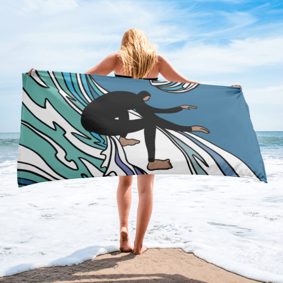 surf art beach towel