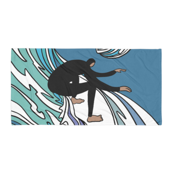 colorful, surfer beach towel by artist Jay Alders - surfer 72121