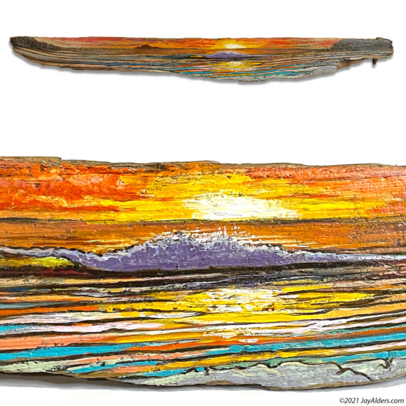 driftwood sunset beach painting