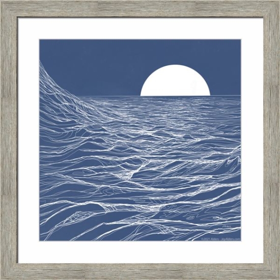 Framed "driving seas" ocean art print