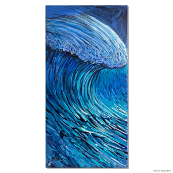 Blue ocean wave painting by Jay Alders