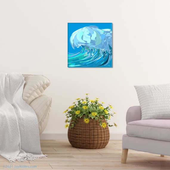 Beach house interior abstract art print