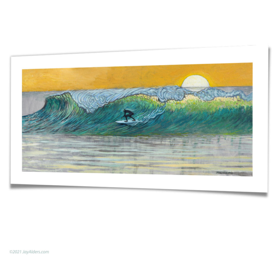Nine to Ten - Surf art sunset scene giclee print on canvas or paper by Jay Alders