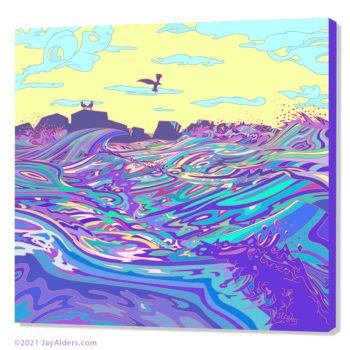 Psychedelic ocean artwork print