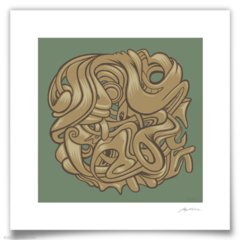 Hydroglyphics 2 - Abstract form art print limited edition inspired by the ocean