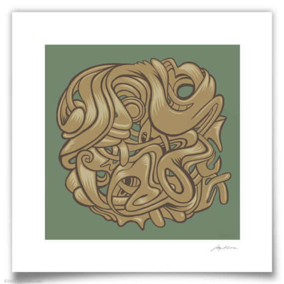 Hydroglyphics 2 - Abstract form art print limited edition inspired by the ocean