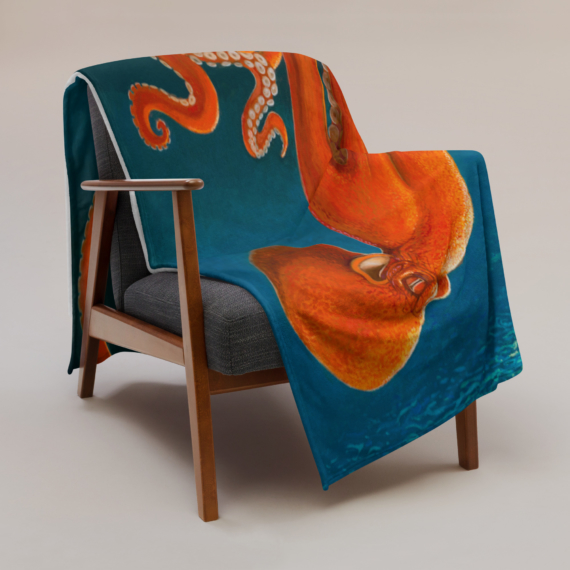 Octopus design throw blanket by Jay Alders