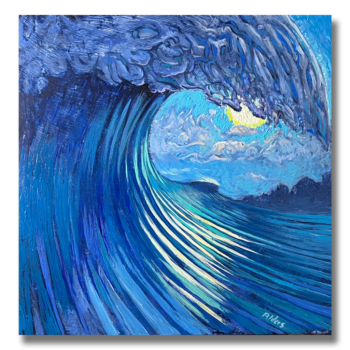 wave 9922 - a modern ocean wave seascape painting by Jay Alders painted in blue acrylic