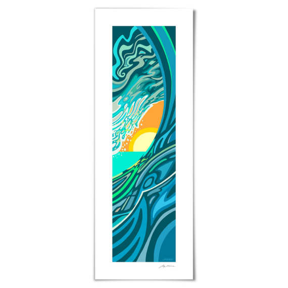 Longbeach Crest - Signed and limited edition art print of a modern surfing wave