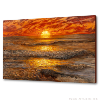 Light and Salty - Signed limited edition print on canvas of a beach at the Jersey Shore at sunrise by Jay alders