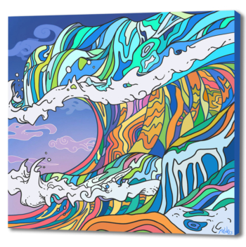 Psychedelic trippy surf art print on canvas by Jay Alders