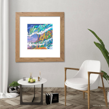 Trippy psychedelic art print of an ocean wave, "Pentanga"