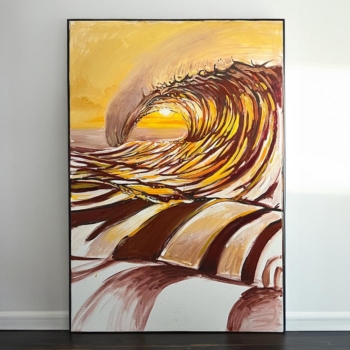 Island Illumination - Ocean wave modern painting