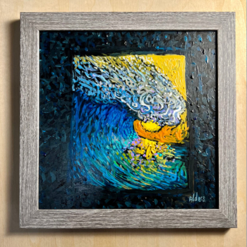 Wave 31224 - original acrylic ocean wave painting inspired by Van Gogh, and Monet by Artist Jay Alders