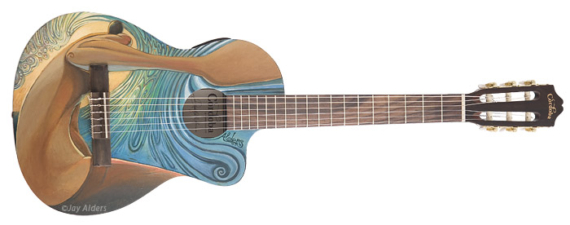 Cosmic Guitar - Painted Guitar by Jay Alders